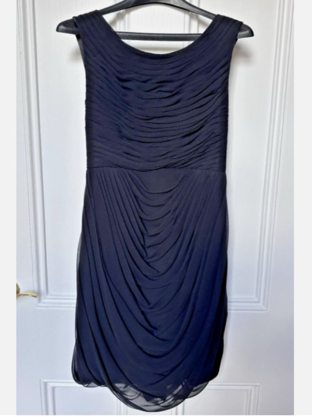 JILL STUART COCKTAIL Black Silk Pleated Cocktail Dress Size 2